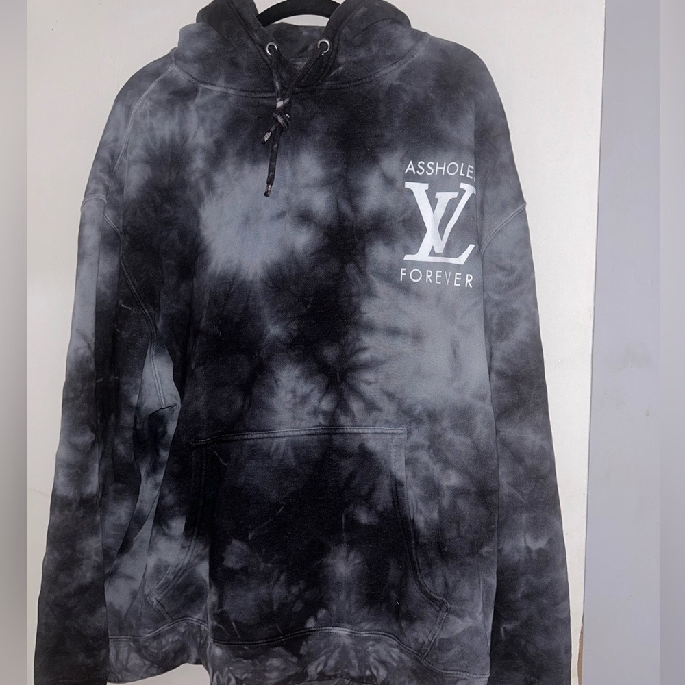 Stylish Black and Gray Tie-Dye Hoodie ALF